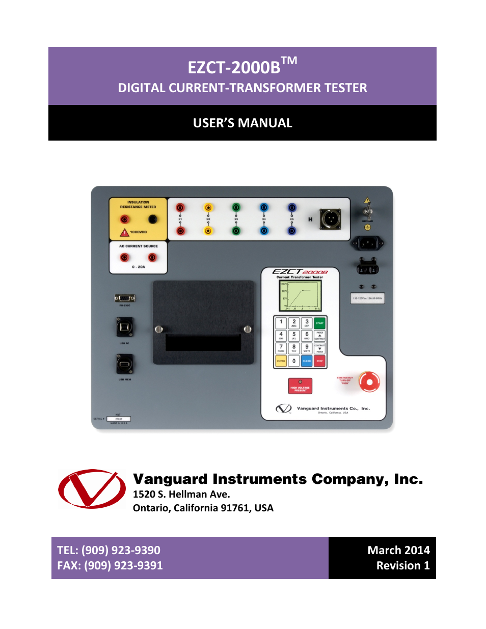 Vanguard EZCT-2000B User Manual | 118 pages