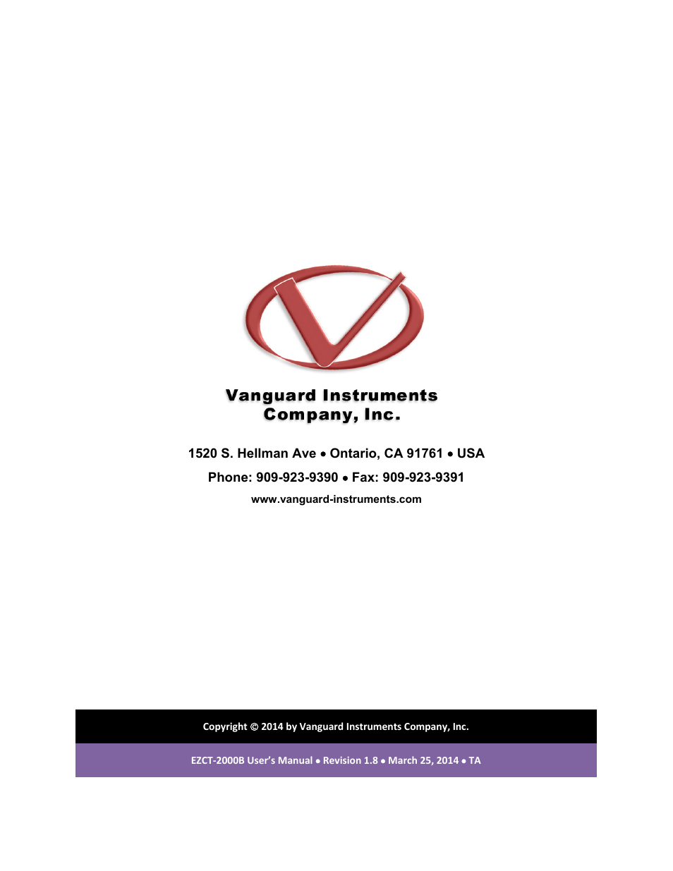 Vanguard EZCT-2000B User Manual | Page 118 / 118