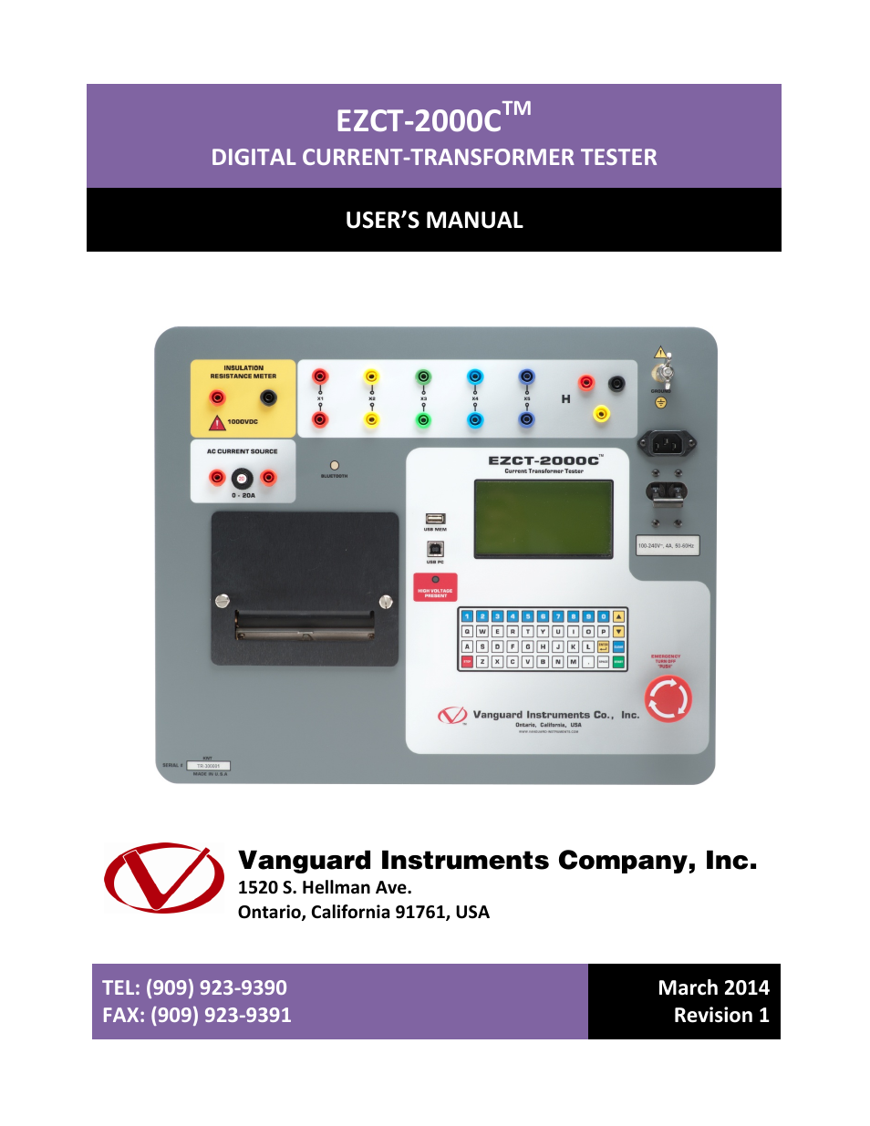 Vanguard EZCT-2000C Plus User Manual | 119 pages