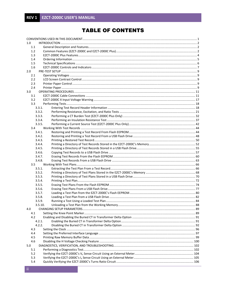 Vanguard EZCT-2000C Plus User Manual | Page 3 / 119