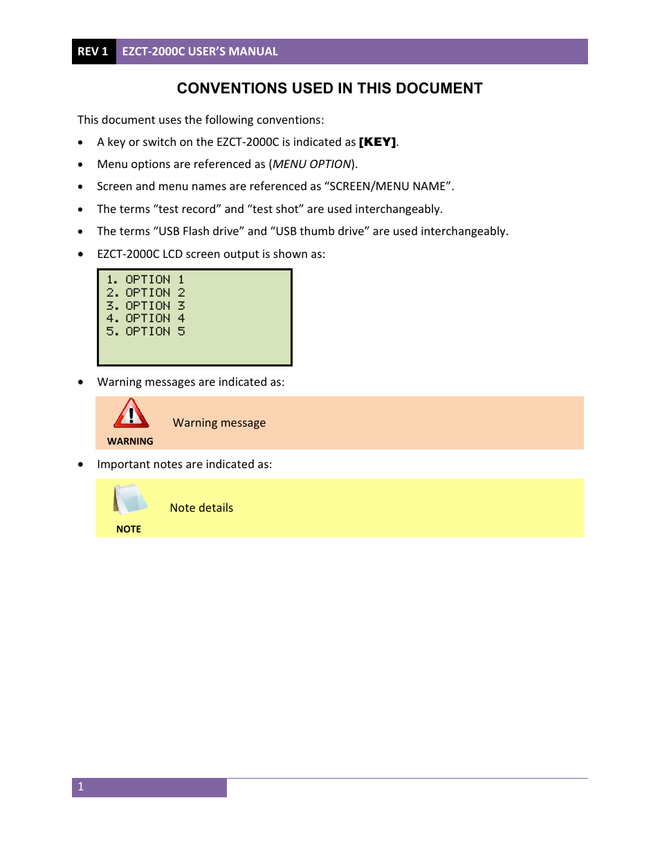 Conventions used in this document | Vanguard EZCT-2000C Plus User Manual | Page 5 / 119