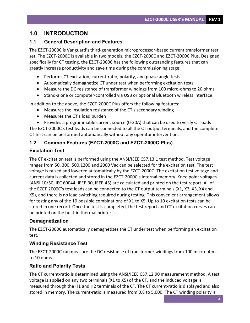 Vanguard EZCT-2000C Plus User Manual | Page 6 / 119