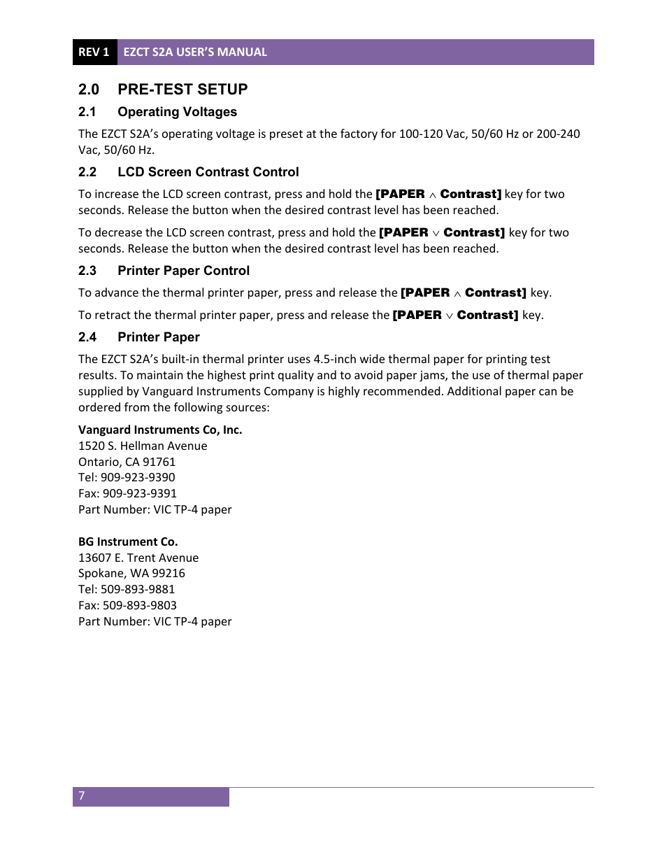 Vanguard EZCT-S2A User Manual | Page 11 / 98