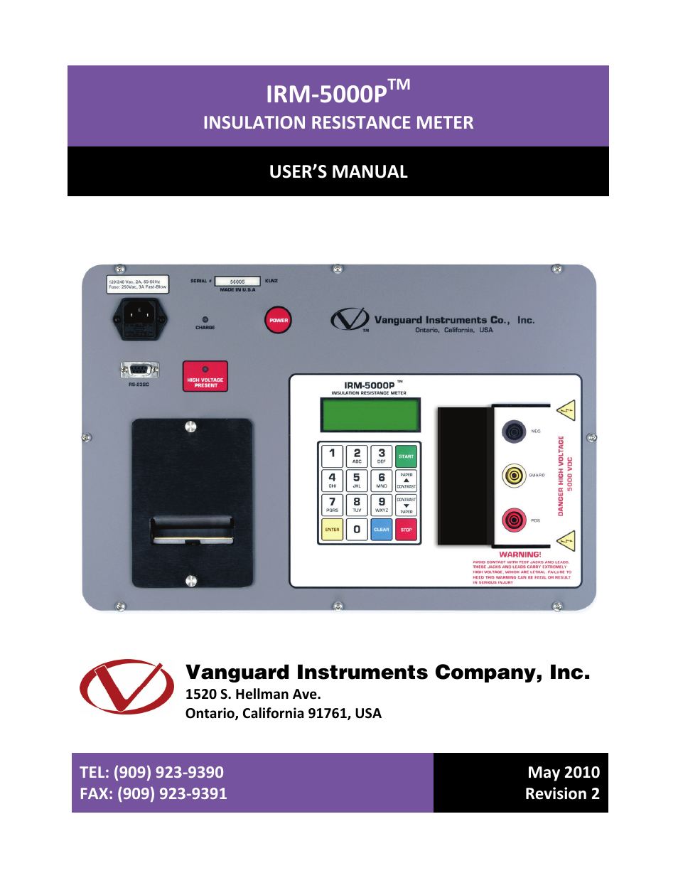 Vanguard IRM-5000P User Manual | 58 pages