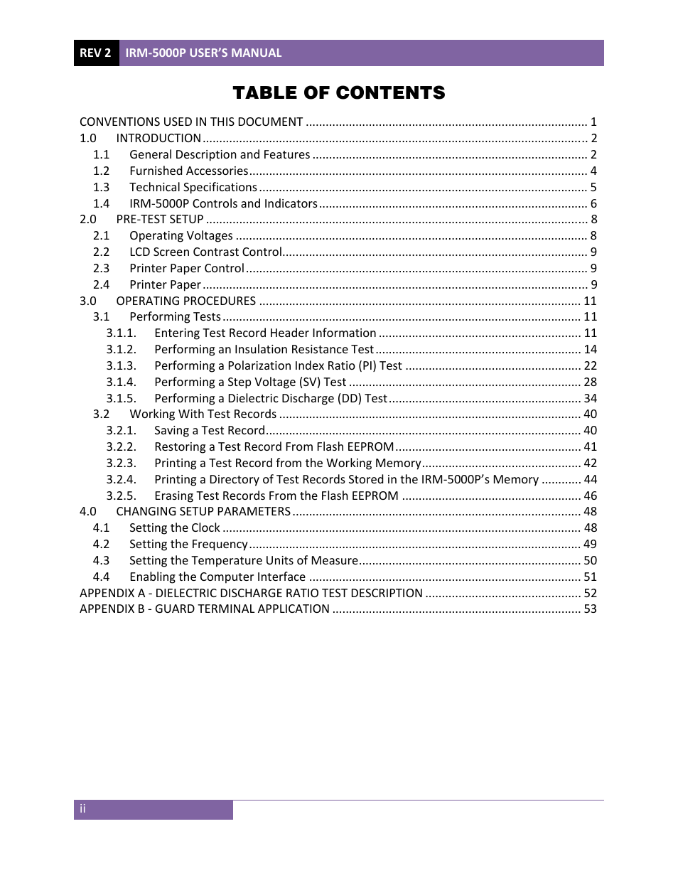 Vanguard IRM-5000P User Manual | Page 3 / 58