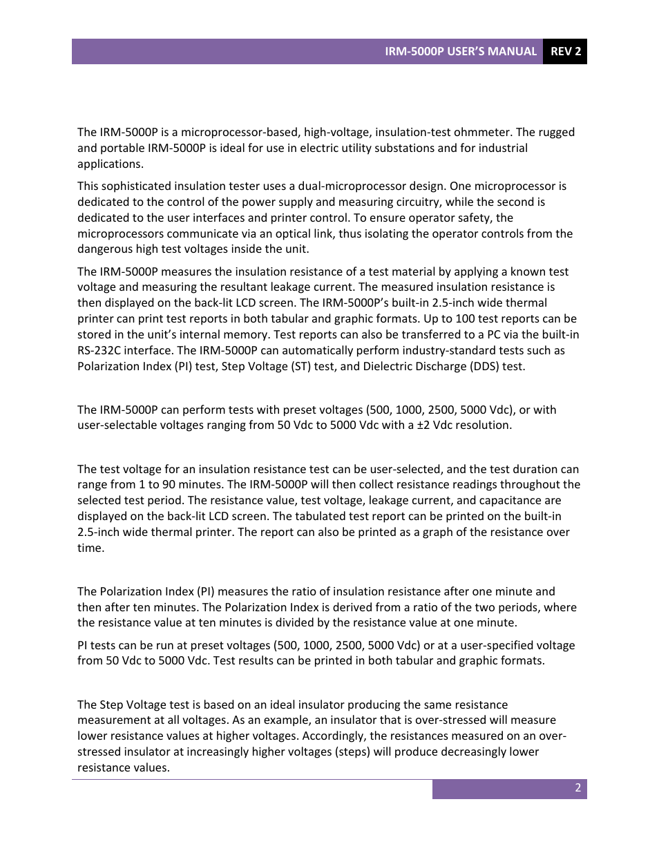 Vanguard IRM-5000P User Manual | Page 6 / 58