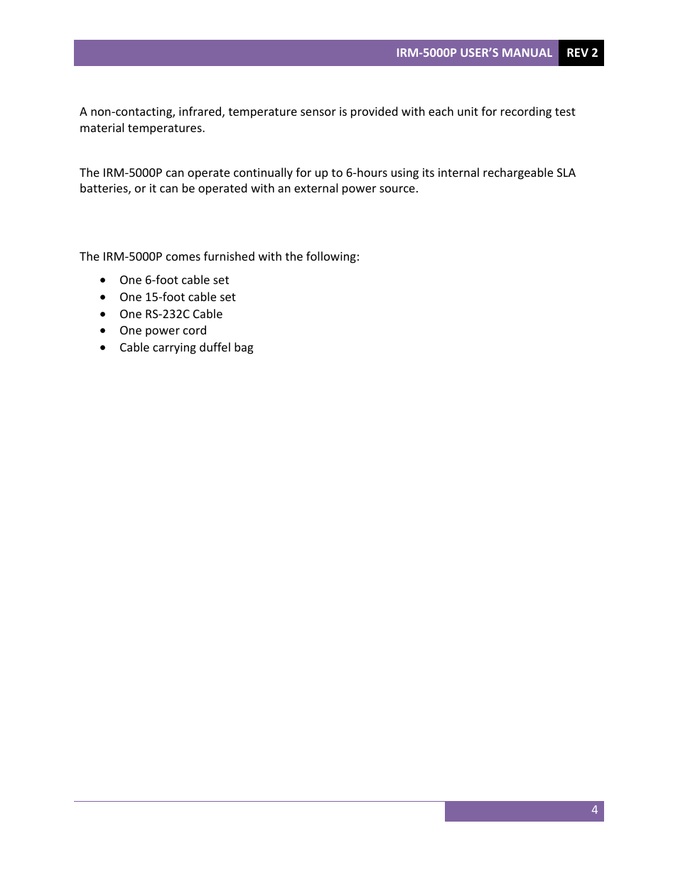 Vanguard IRM-5000P User Manual | Page 8 / 58