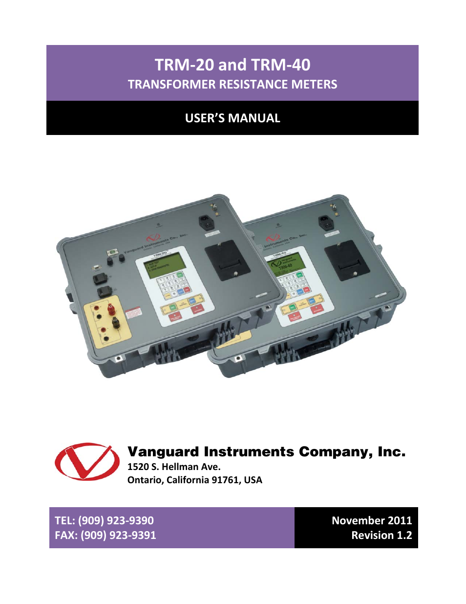 Vanguard TRM-20_40 User Manual | 86 pages