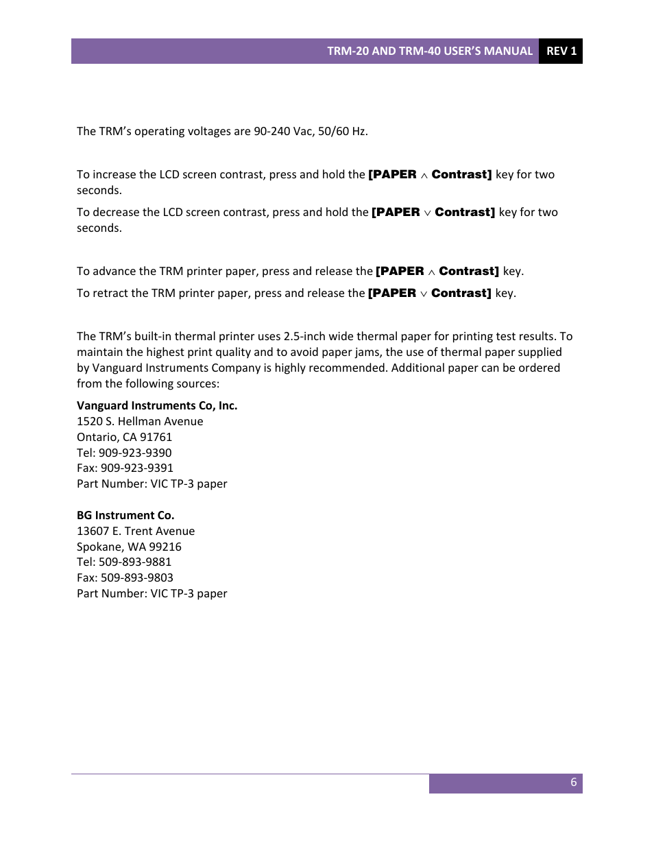 Vanguard TRM-20_40 User Manual | Page 10 / 86