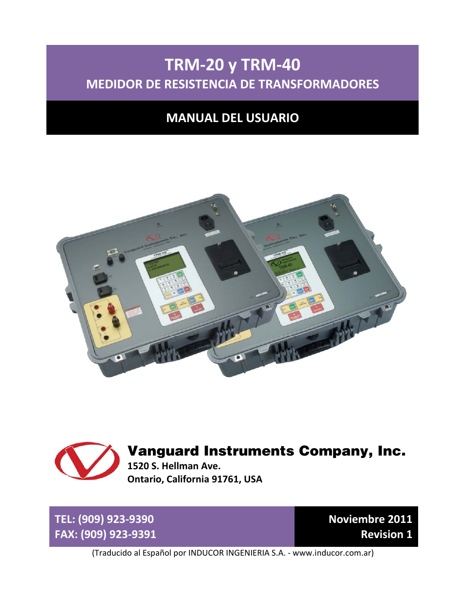 Vanguard TRM-20_40 User Manual | 77 pages