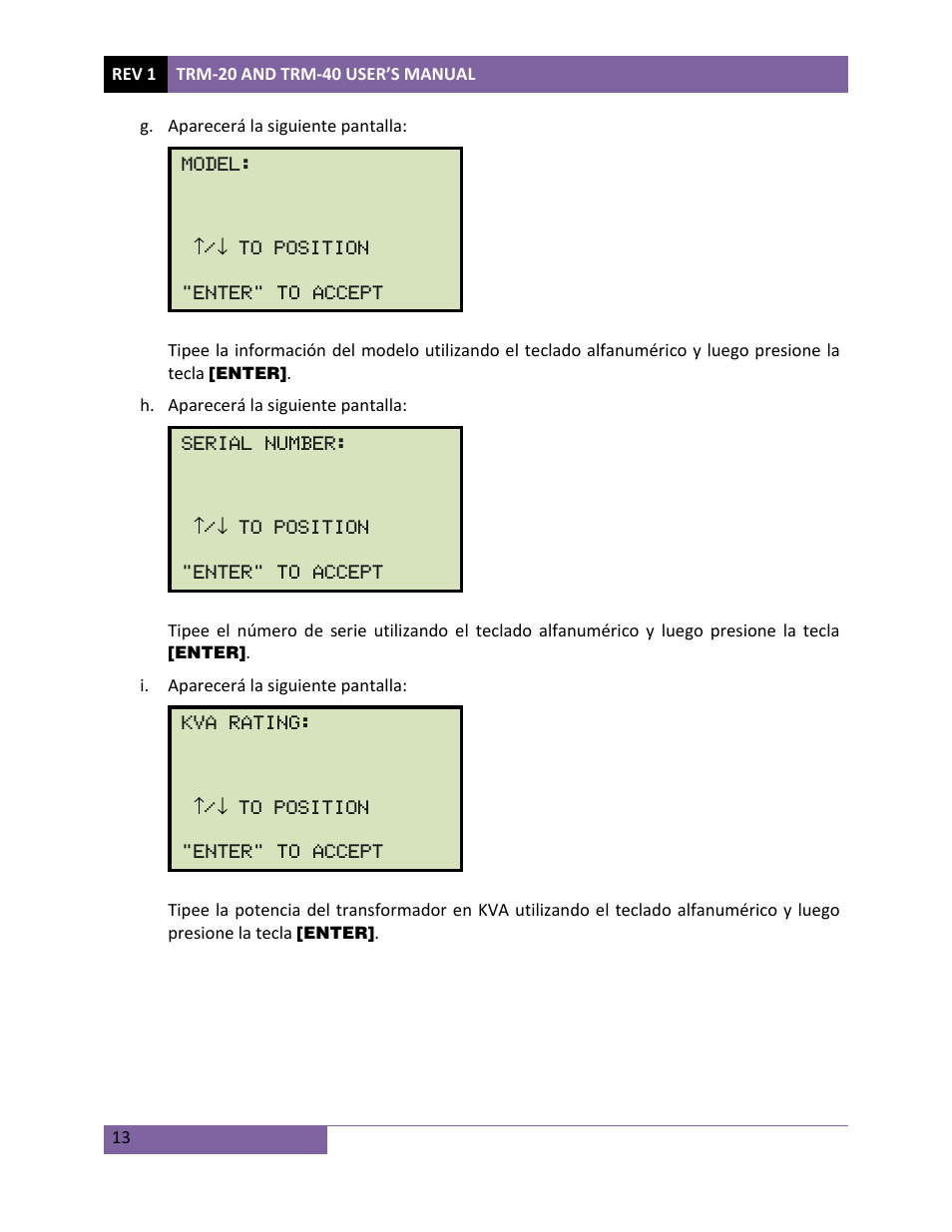 Vanguard TRM-20_40 User Manual | Page 17 / 77