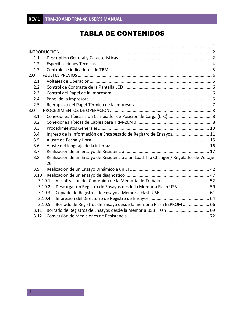 Vanguard TRM-20_40 User Manual | Page 3 / 77
