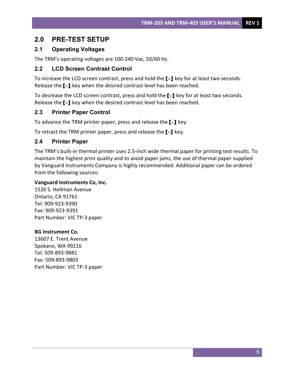 Vanguard TRM-203_403 User Manual | Page 10 / 90