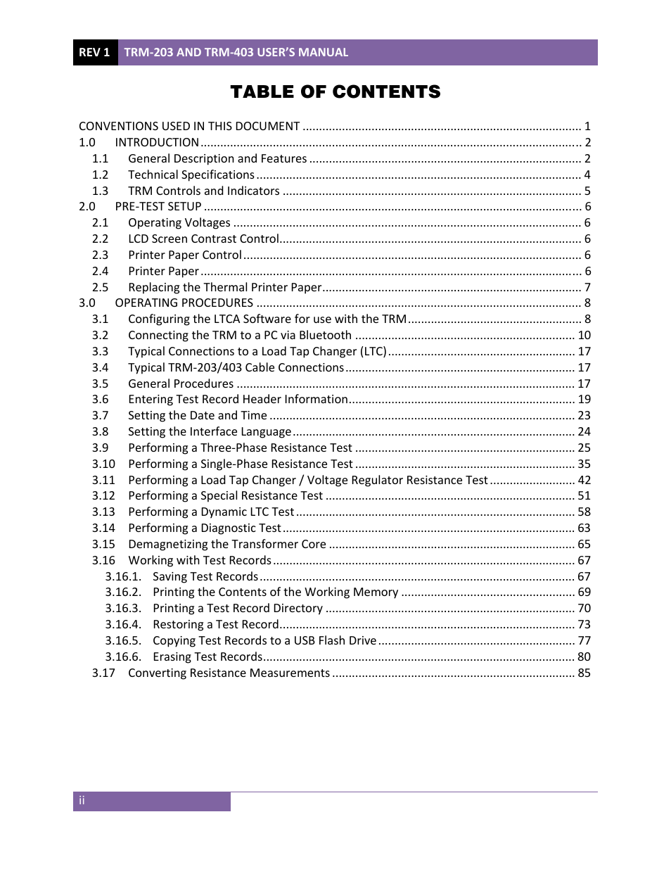Vanguard TRM-203_403 User Manual | Page 3 / 90