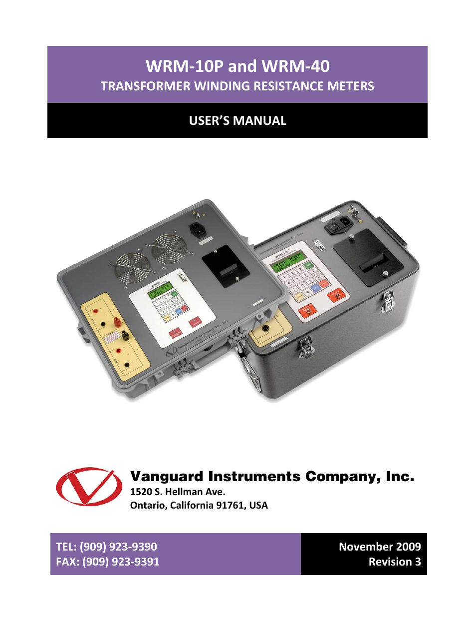 Vanguard WRM-40 User Manual | 62 pages