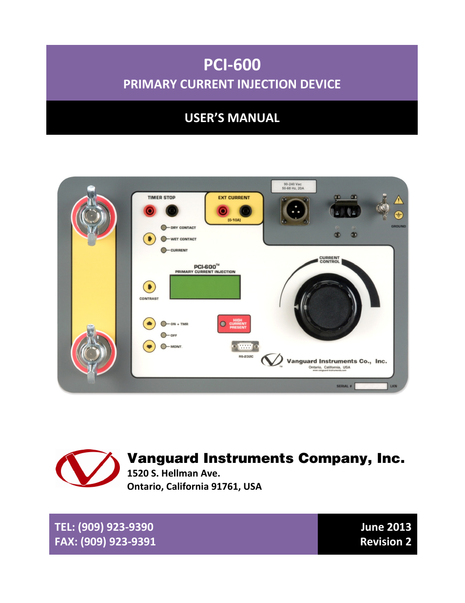 Vanguard PCI-600 User Manual | 16 pages