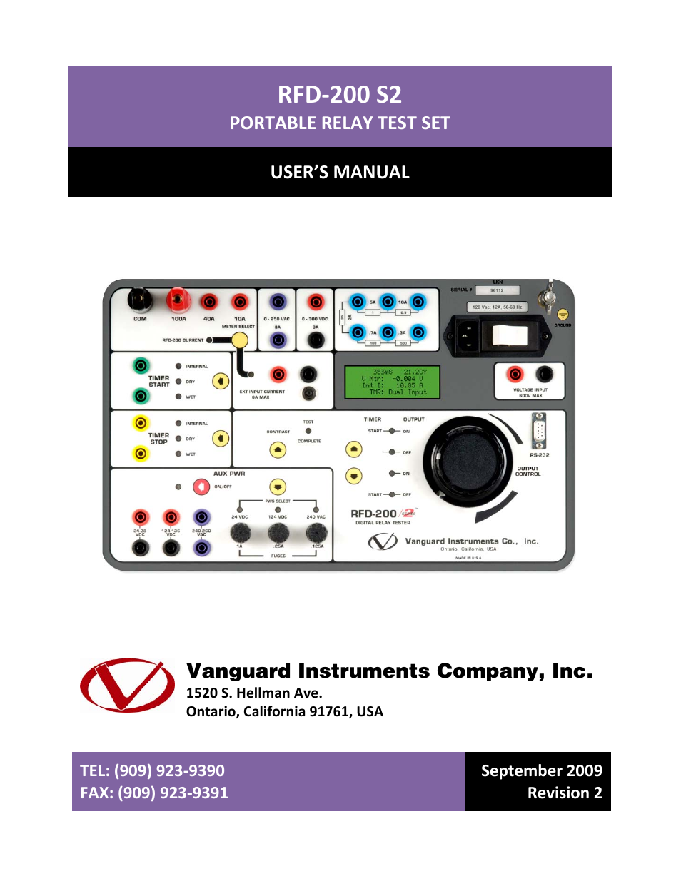 Vanguard RFD-200 S2 User Manual | 28 pages