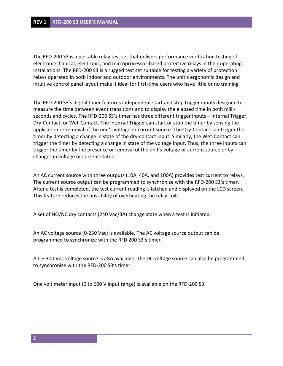 Vanguard RFD-200 S3 User Manual | Page 5 / 27
