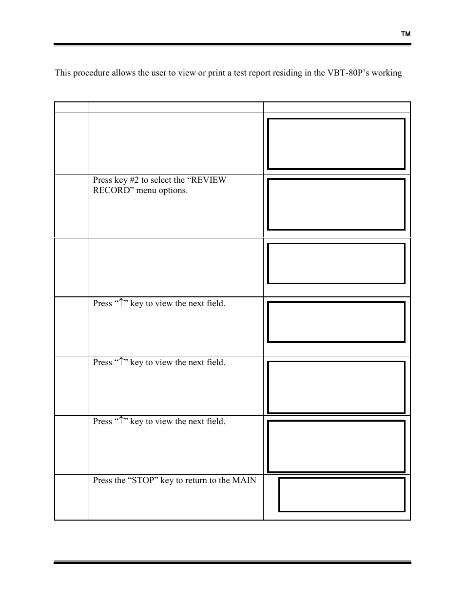 Operating procedures vbt-80p | Vanguard VBT-80P User Manual | Page 19 / 24