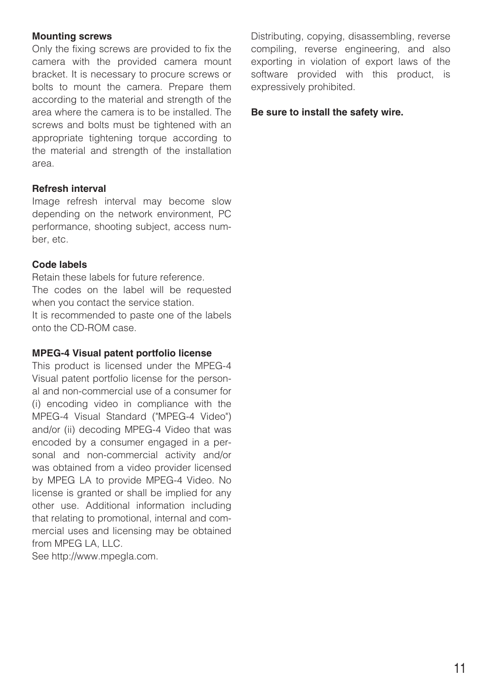 Panasonic WV-NF284 User Manual | Page 11 / 36