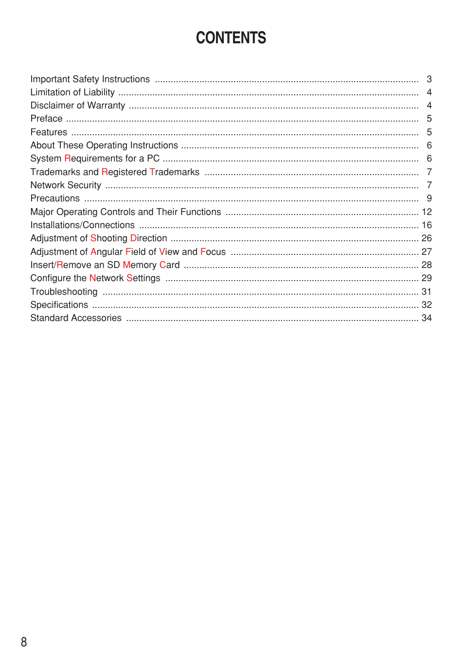 Panasonic WV-NF284 User Manual | Page 8 / 36