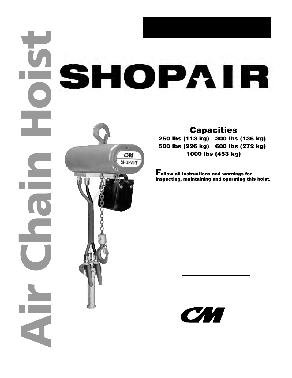 Vestil ACH-100 User Manual | 20 pages