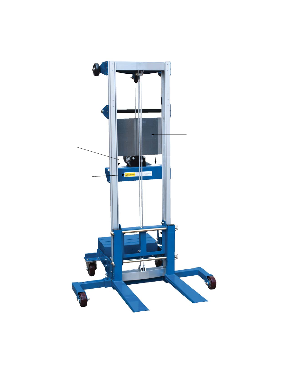 Label placement diagram | Vestil A-LIFT User Manual | Page 11 / 12