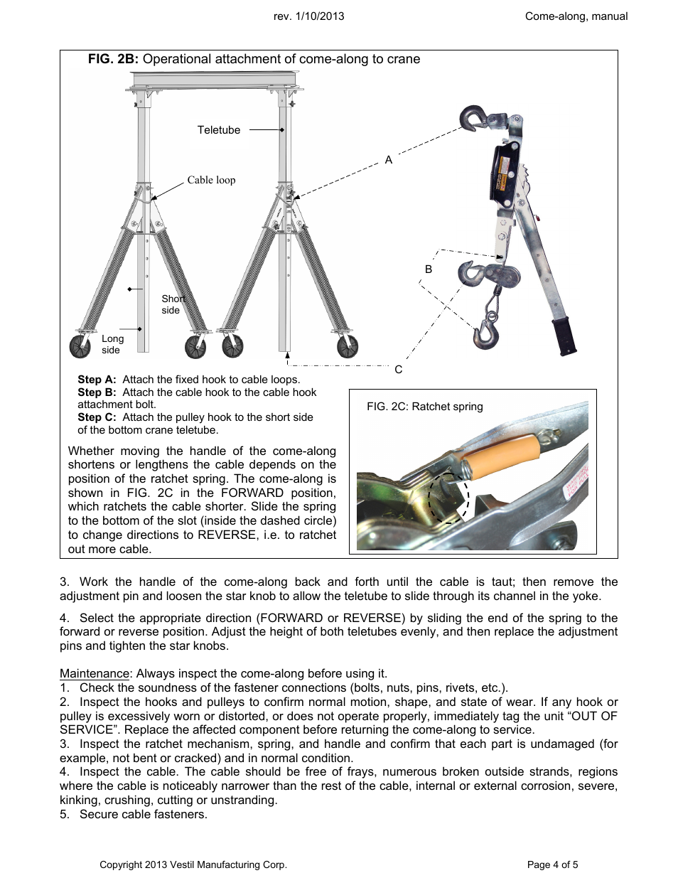 Vestil AHA-KIT Come-Along kit User Manual | Page 4 / 5