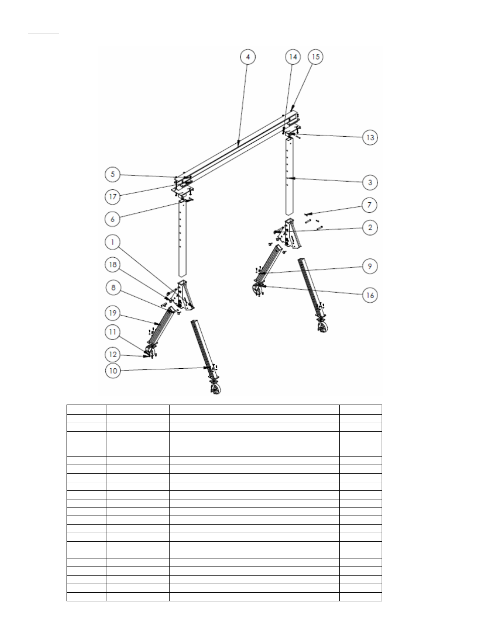 Fig. 6, Adjustable height aluminum gantry crane models, Aha-4-10-8 | Vestil AHA User Manual | Page 10 / 25