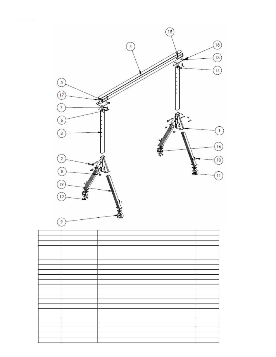 Fig. 7, Adjustable height aluminum gantry crane models, Aha-4-12-8 | Vestil AHA User Manual | Page 11 / 25