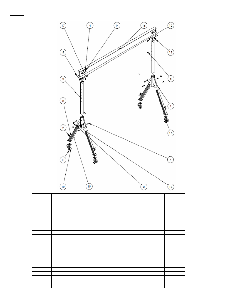 Fig. 8, Adjustable height aluminum gantry crane models, Aha-4-15-8 | Vestil AHA User Manual | Page 12 / 25