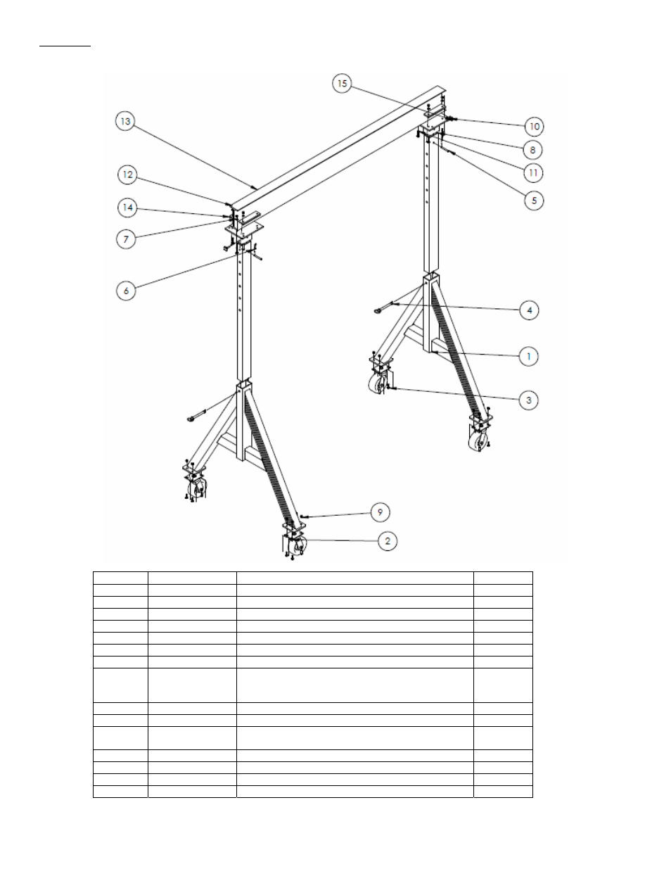 Fig. 10, Adjustable height aluminum gantry crane models, Aha-6-10-8 | Vestil AHA User Manual | Page 14 / 25