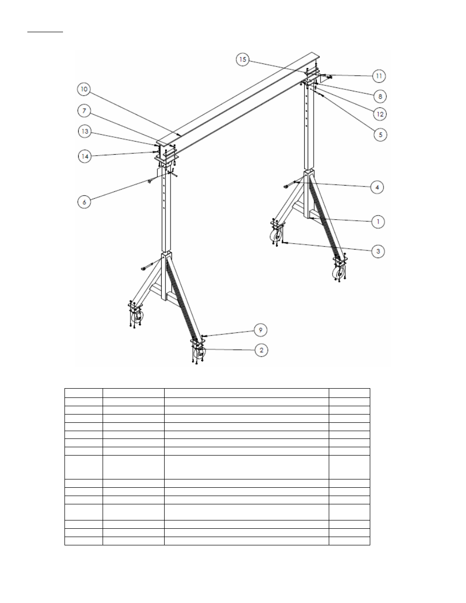 Fig. 11, Adjustable height aluminum gantry crane models, Aha-6-12-8 | Vestil AHA User Manual | Page 15 / 25