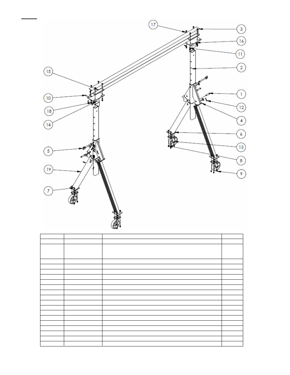 Fig. 1, Adjustable height aluminum gantry crane models, Aha-2-8-8 | Aha-2-8-10, Aha-2-8-12 | Vestil AHA User Manual | Page 5 / 25