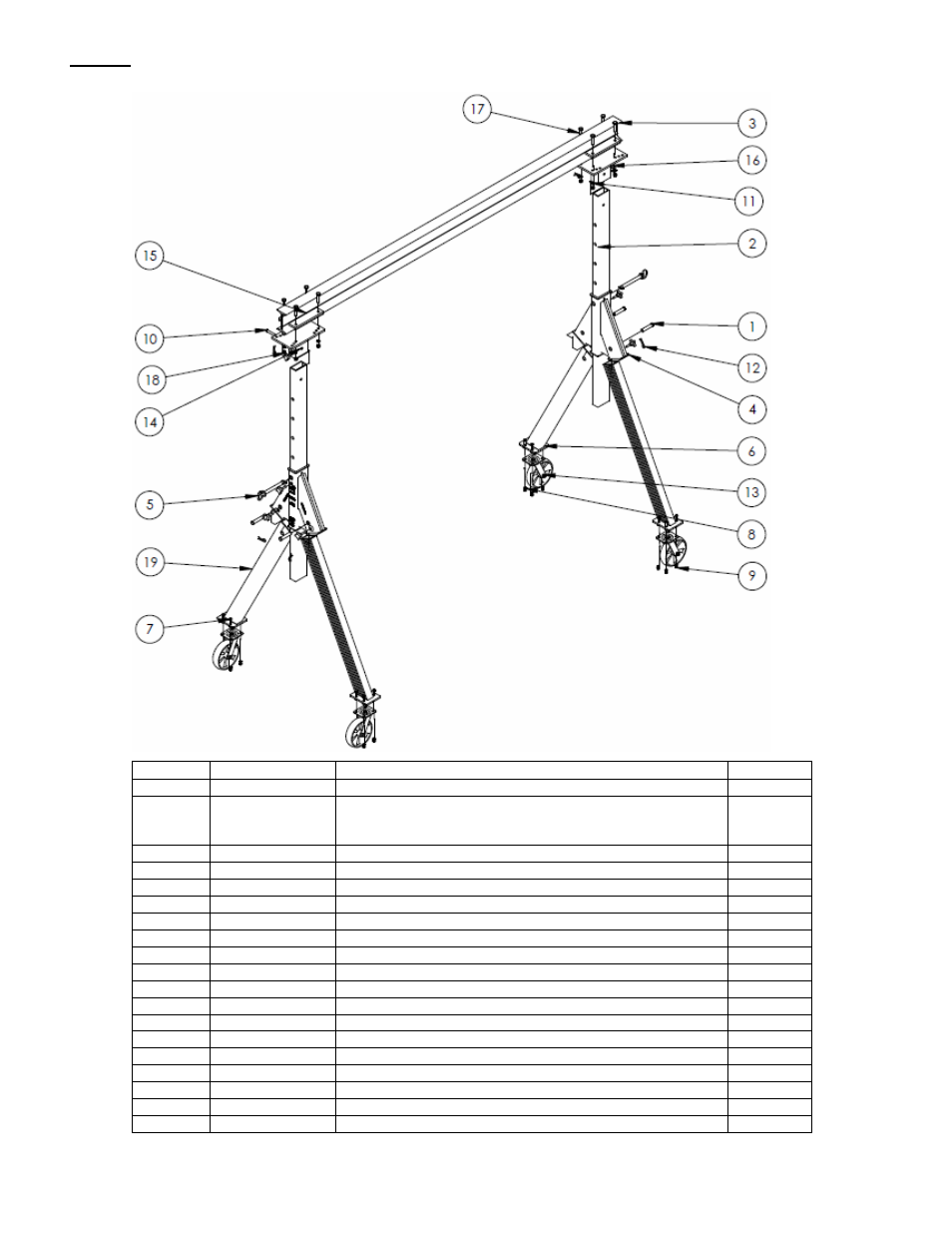 Fig. 2, Adjustable height aluminum gantry crane models, Aha-2-10-8 | Vestil AHA User Manual | Page 6 / 25