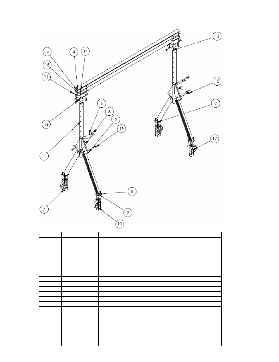 Fig. 3, Adjustable height aluminum gantry crane models, Aha-2-12-8 | Vestil AHA User Manual | Page 7 / 25