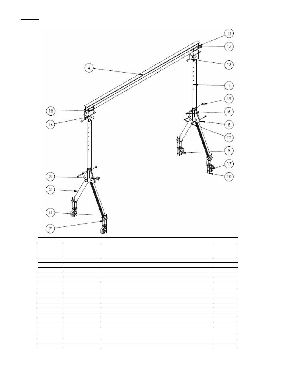 Fig. 4, Adjustable height aluminum gantry crane models, Aha-2-15-8 | Vestil AHA User Manual | Page 8 / 25