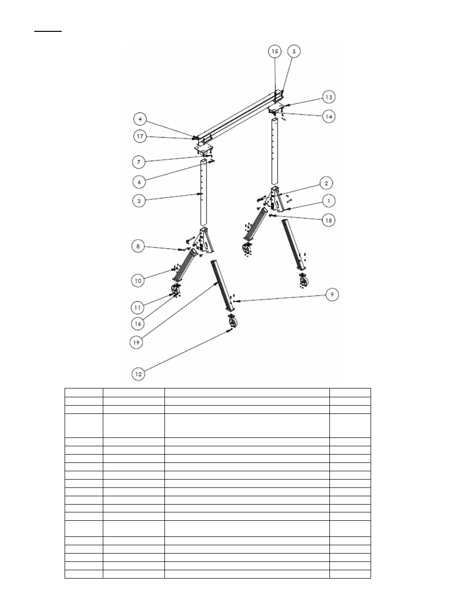 Fig. 5, Adjustable height aluminum gantry crane models, Aha-4-8-8 | Aha-4-8-10, Aha-4-8-12 | Vestil AHA User Manual | Page 9 / 25