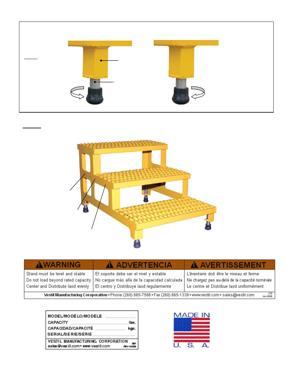 Fig. 4: product markings and labels | Vestil ASP Series User Manual | Page 5 / 5