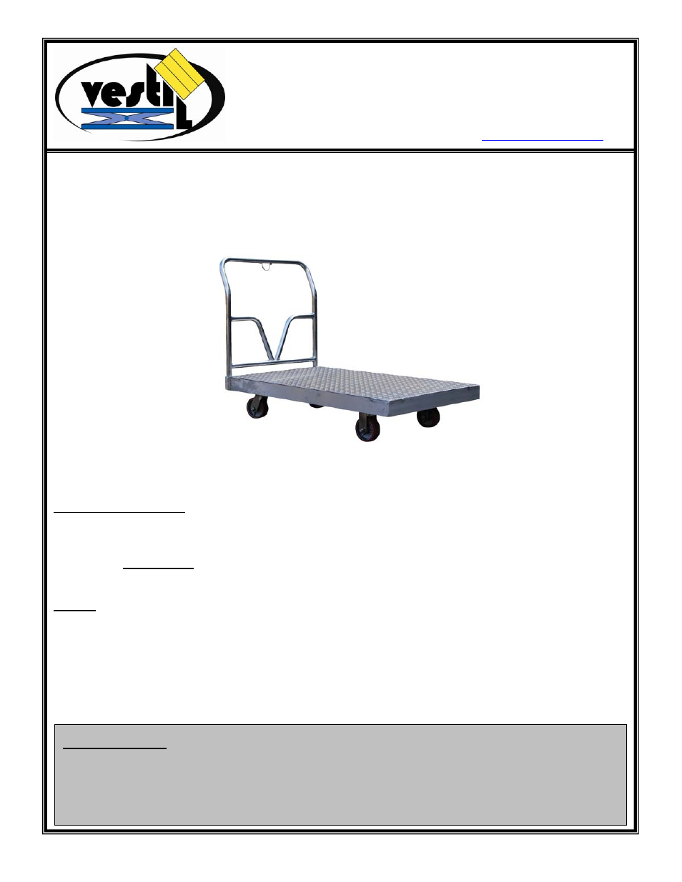 Vestil ASD User Manual | 9 pages