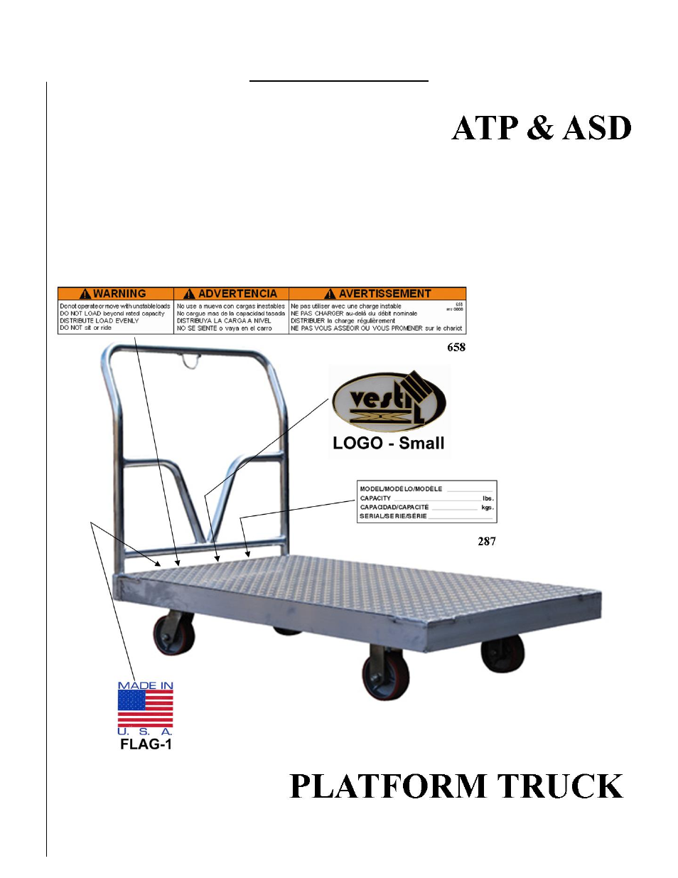 Label placement diagram | Vestil ASD User Manual | Page 8 / 9