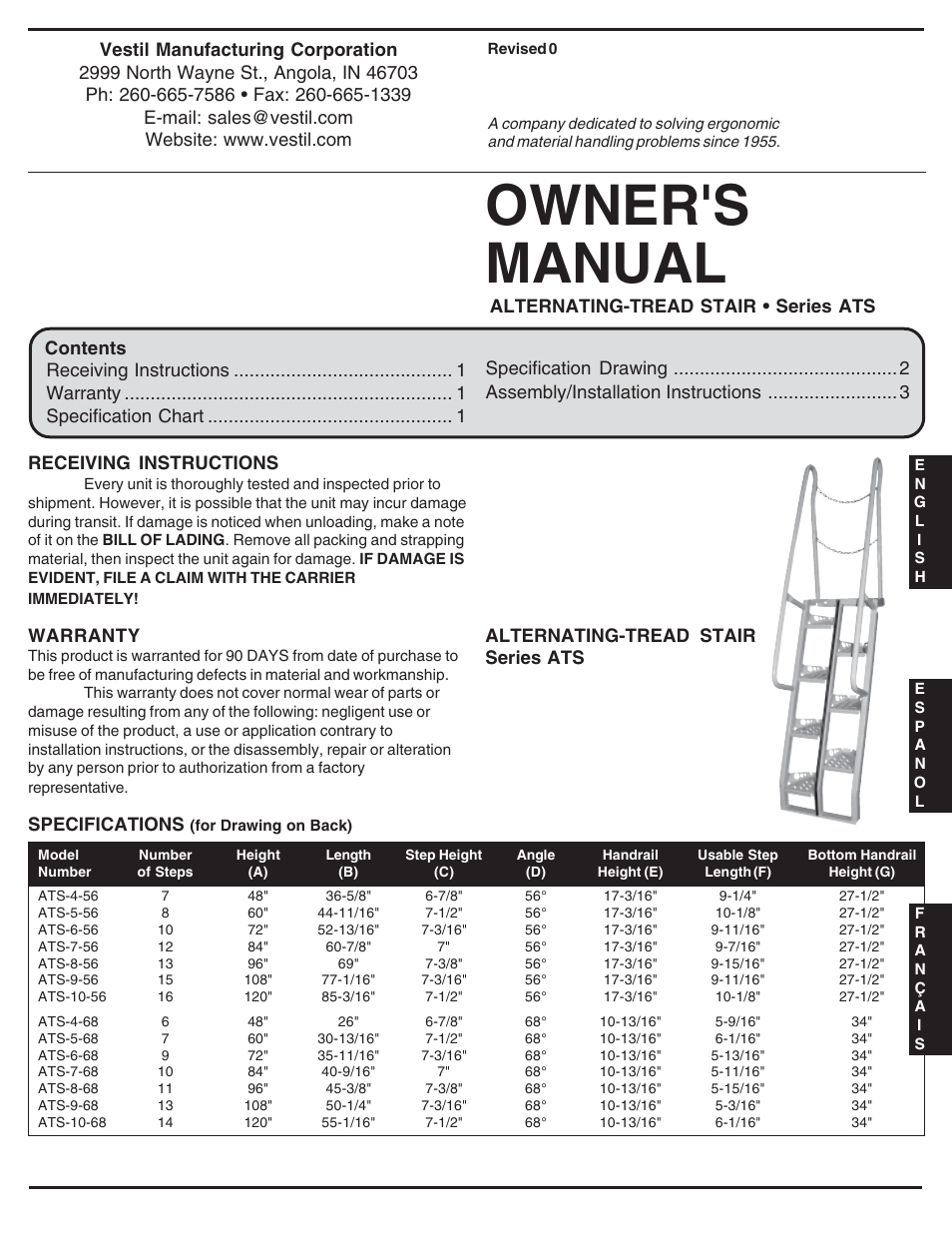 Vestil ATS User Manual | 9 pages