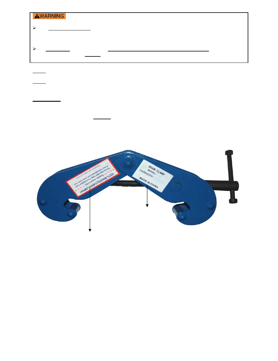 Markings, Fig. 2: product label placement | Vestil BC series User Manual | Page 12 / 12