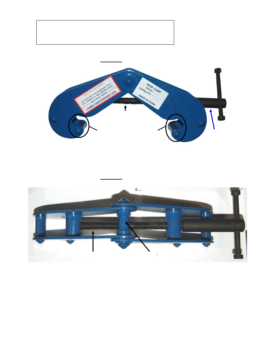 Labeled photographs, Fig. 1a: side view, Fig. 1b: top view | Vestil BC series User Manual | Page 6 / 12