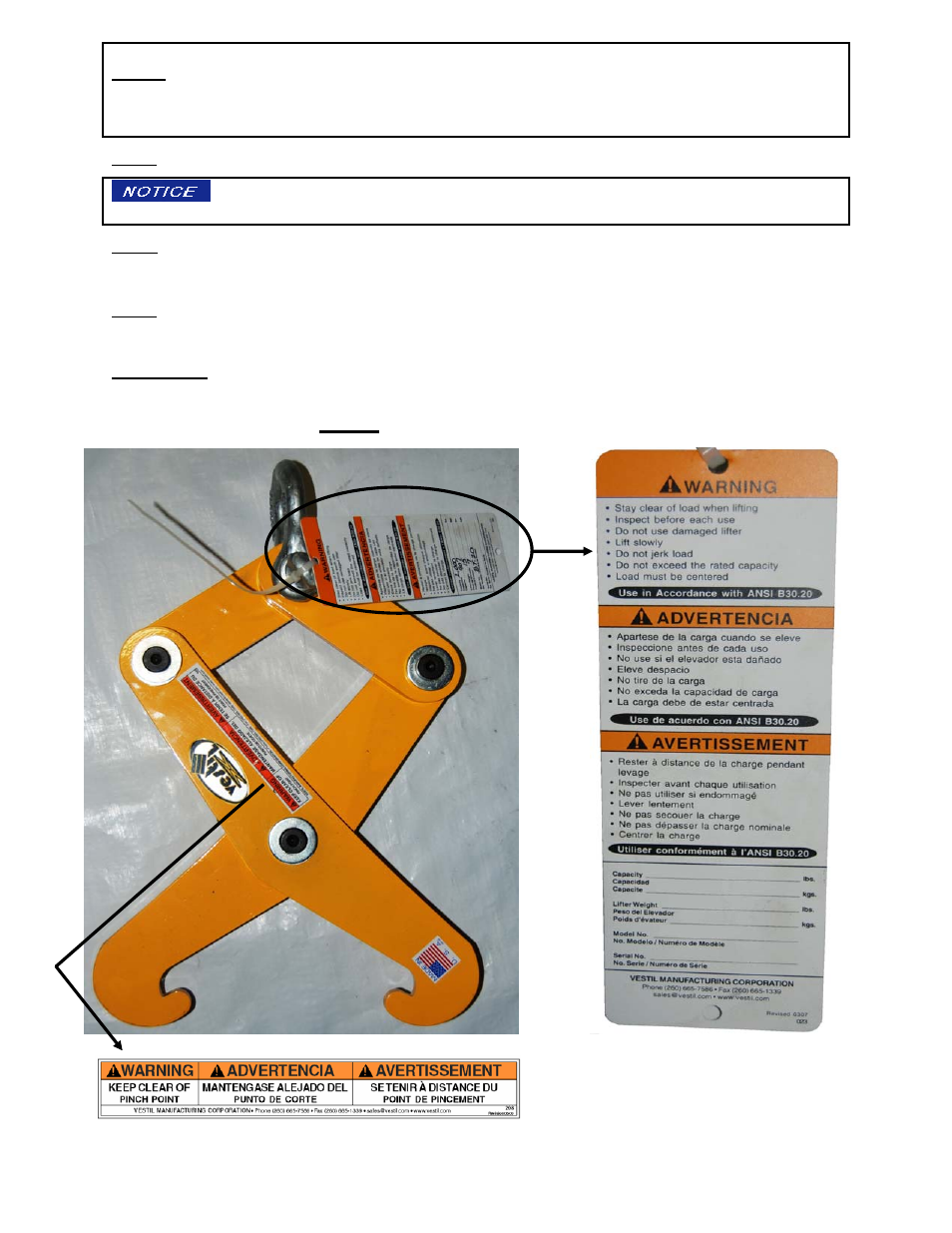Markings, Fig. 2: product label placement | Vestil BT (20, 40, & 60) User Manual | Page 12 / 12