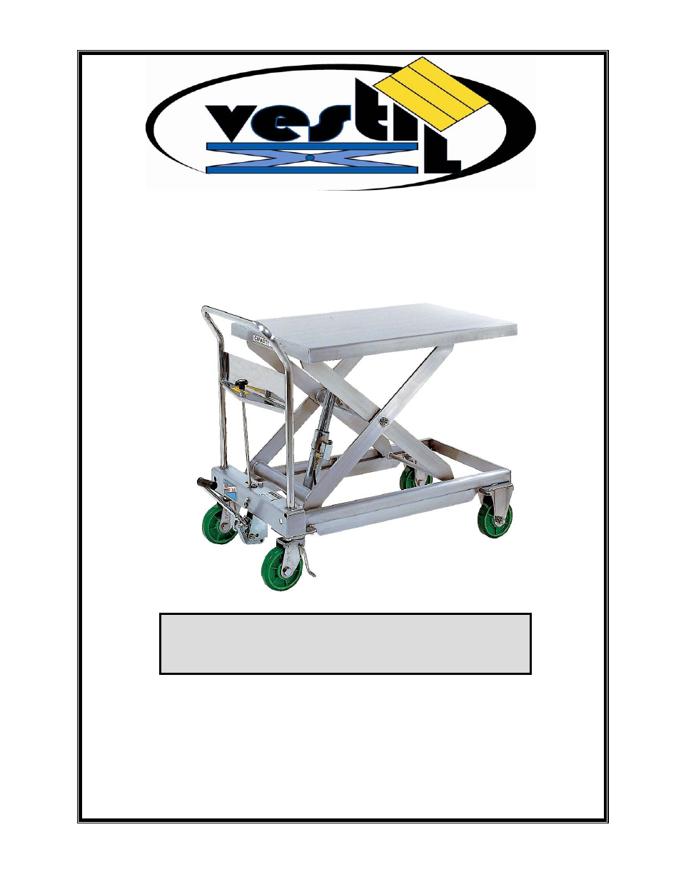 Vestil CART-1100-SS User Manual | 15 pages