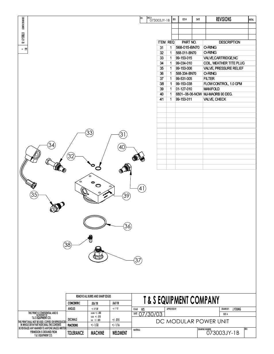 T & s equipment company, Revisions, Tolerance machine weldment | Vestil CB-PMPS User Manual | Page 8 / 13