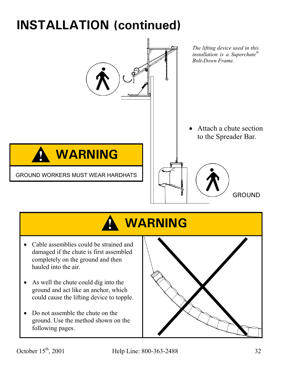 Installation (continued), Warning | Vestil CC-30-MC User Manual | Page 33 / 59