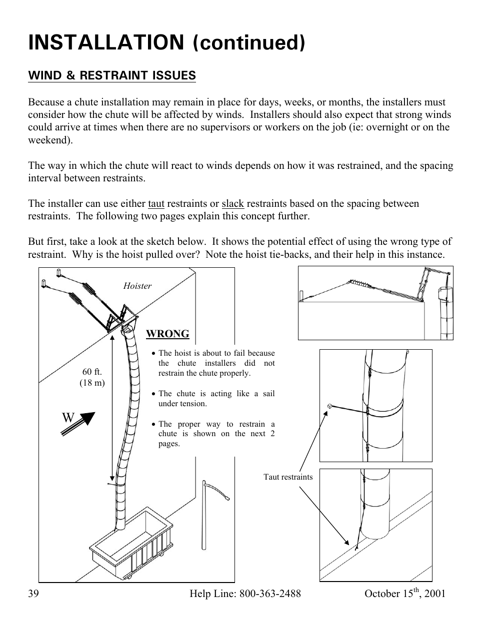 Installation (continued), Wind & restraint issues | Vestil CC-30-MC User Manual | Page 40 / 59