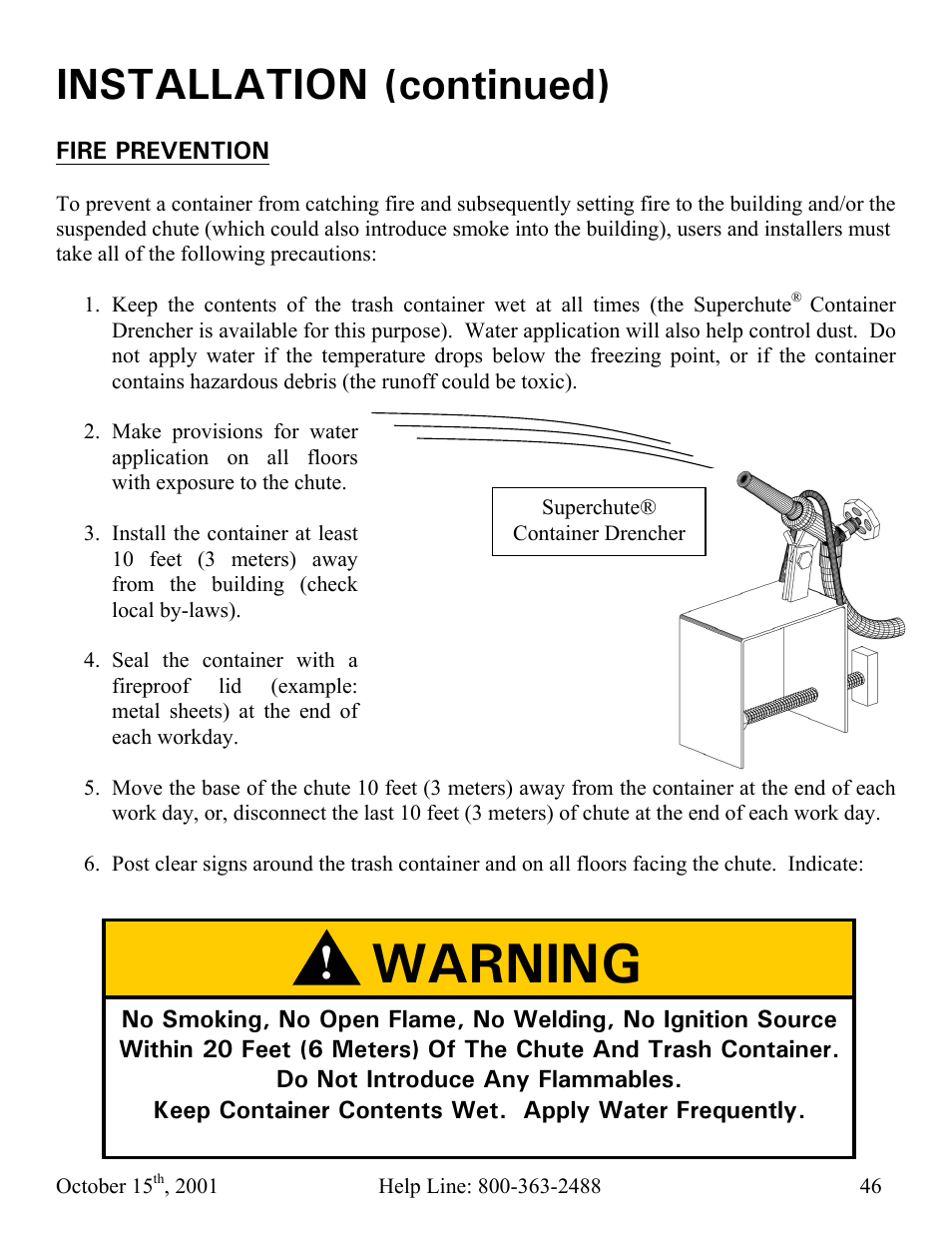 Warning, Installation (continued) | Vestil CC-30-MC User Manual | Page 47 / 59